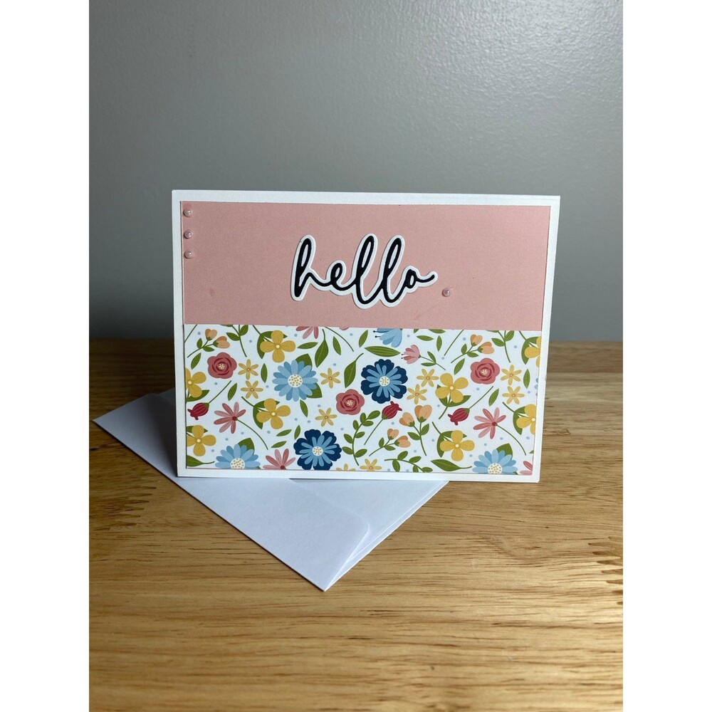 Handmade Summer Hello Blank Greeting Card A2 & Envelope